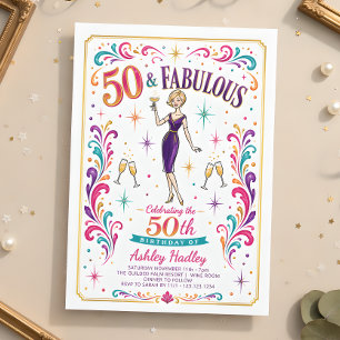 50 und Fantastisch Champagner 50. Geburtstag Einladung
