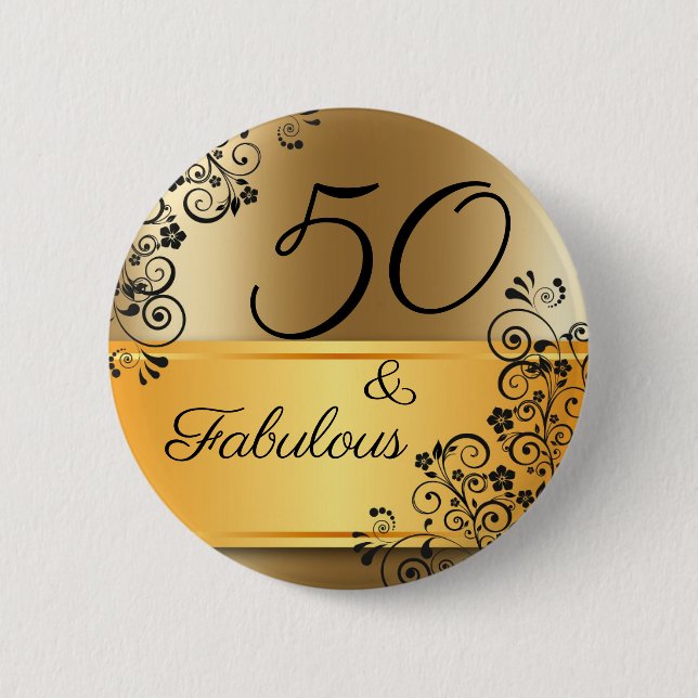 50 und Fantastisch Elegant Button (Vorderseite)