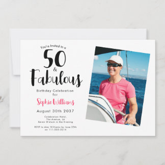 50 und Fantastisch Foto 50. Geburtstagsfeier  Einladung
