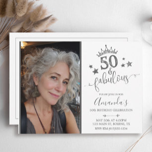 50 und Fantastisch Foto-Geburtstag Einladung