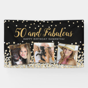 50 und fantastisch Gold-Fotocollage 50. Geburtstag Banner