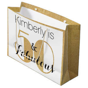 50 und Fantastisch Gold Personalisierte Geburtstag Große Geschenktüte