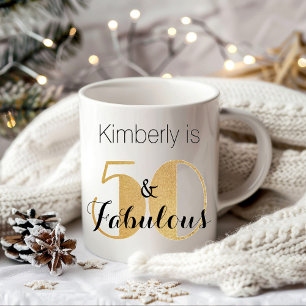 50 und Fantastisch Gold Personalisierte Geburtstag Kaffeetasse
