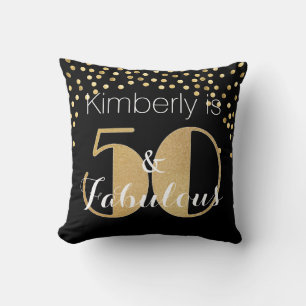 50 und Fantastisch Gold Personalisierte Geburtstag Kissen