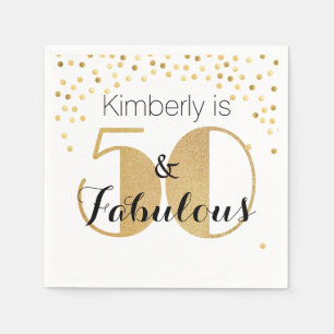 50 und Fantastisch Gold Personalisierte Geburtstag Serviette