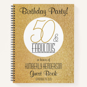 50 und Fantastisch Gold Personalisierter Geburtsta Notizbuch
