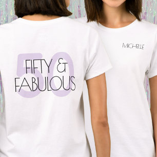 50 und fantastisch Moderne lila Fünfzig Geburtstag T-Shirt