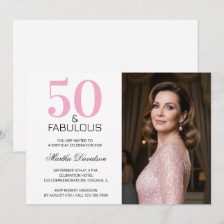 50 und fantastisch Rosa 50. Geburtstag Einladung