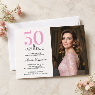 50 und Fantastisch Rosa 50. Geburtstag Einladung