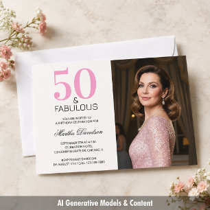 50 und Fantastisch Rosa 50. Geburtstag Einladung