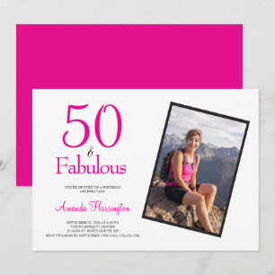 50 und Fantastisch Rosa 50. Geburtstagsfeier Einladung