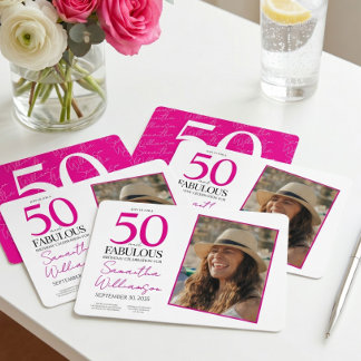 50 und Fantastisch Rosa 50. Geburtstagsfeier Einladung
