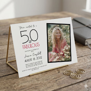 50 und Fantastisch Rosa 50. Geburtstagsfeier Einladung