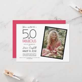 50 und Fantastisch Rosa 50. Geburtstagsfeier Einladung