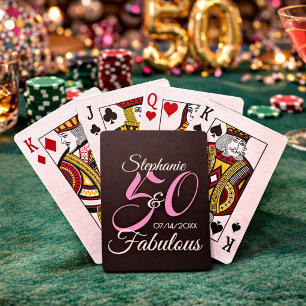 50 und fantastisch Rosa personalisierte Geburtstag Spielkarten