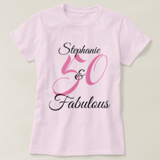 50 und fantastisch Rosa personalisierte Geburtstag T-Shirt