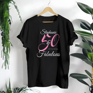 50 und fantastisch Rosa personalisierte Geburtstag T-Shirt