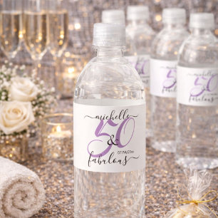 50 und fantastisch Rosa personalisierte Geburtstag Wasserflaschenetikett