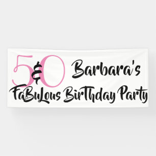 50 und Fantastisch Rosa Persönliche Geburtstagsfei Banner