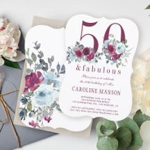 50 und fantastisch roter Burgunder Blumen 50. Gebu