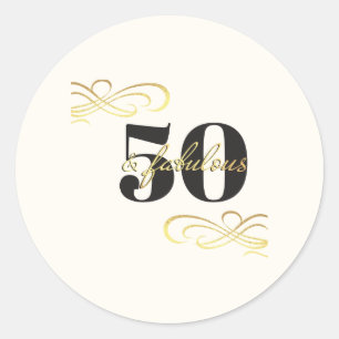 50. und fantastische 50. Geburtstagsfeier Runder Aufkleber