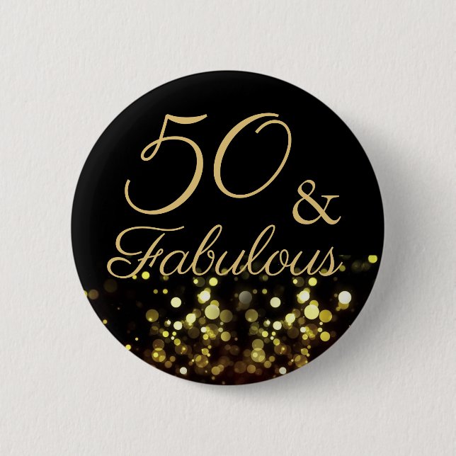 50. und Fantastischer Geburtstag Button (Vorderseite)