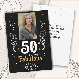 50 und fantastisches Laub 50. Geburtstagsfoto Karte