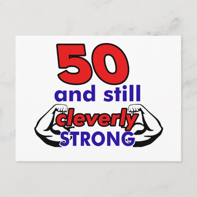 50 und immer noch clever stark postkarte (Vorderseite)