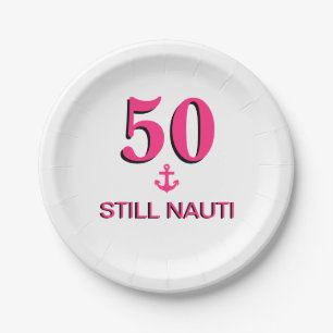 50 und immer noch Nauti Pink Anchor Papier Napkins Pappteller