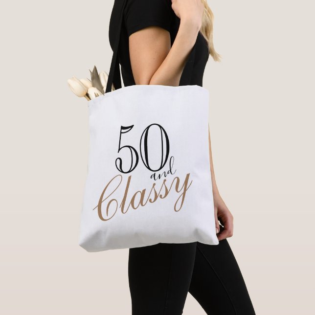 50 und Klasse Elegant Black Golden Script Geburtst (Von Nahem)