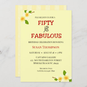 50 und lebhafter Gelbstreifen Einladung