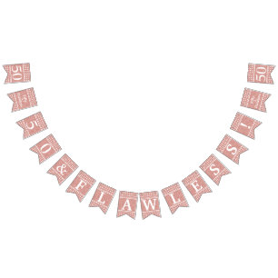 50 und makellose Rose Gold Glitter Weiß Geburtstag Wimpelkette