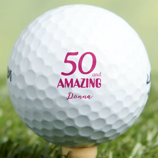 50 und Phantastisch Tante Geschenk - Rosa 50. Gebu Golfball (Von Creator hochgeladen)