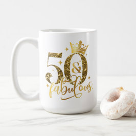 50 und prächtige Goldschimmer Geburtstag Kaffeetasse