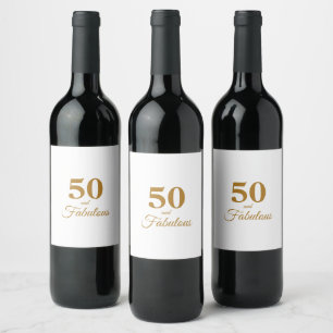 50 und prächtiges Birthday Gold Wine Label Weinetikett