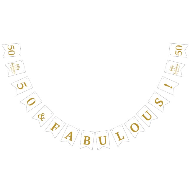 50 und prächtiges weißes Gold Wimpelkette (Alle)