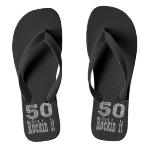 50 und Rockin It 50 Geburtstag Flip Flops