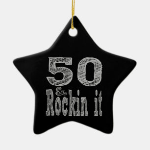 50 und Rockin It 50 Geburtstag Keramik Ornament