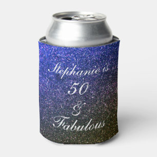 50 und üppiger Geburtstag blauer Schwarz-weißer  Dosenkühler