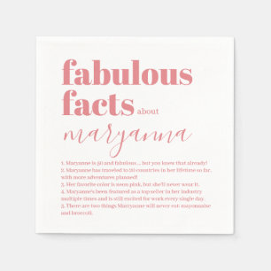 50 und viel Spaß Fact Pink Birthday Napkins Serviette