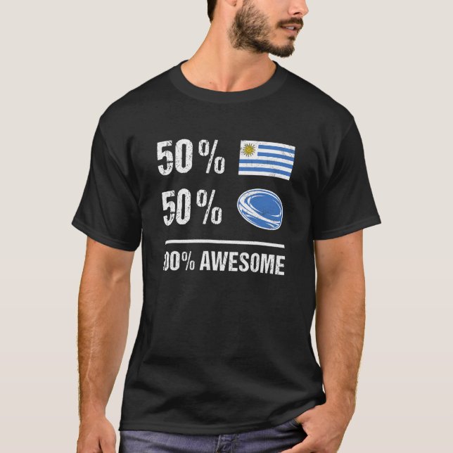 50 Uruguay 50 Rugby 100 Awesome Uruguay Rugby T-Shirt (Vorderseite)