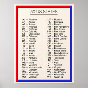 ★ 50 Vereinigte Staaten von Amerika   Vollständige Poster
