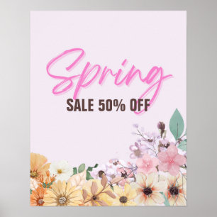 50% Verkaufszeichen, Frühlingsverkauf Werbeaktion, Poster