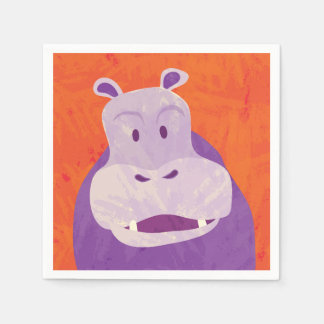 50 Whimsical Hippo 4,75" Paper Napkins für Party Serviette