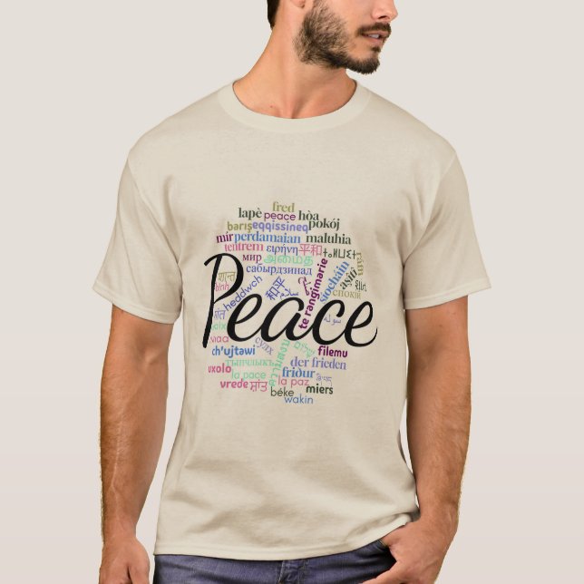 50 Worte für Frieden KulshanPeace T-Shirt (Vorderseite)