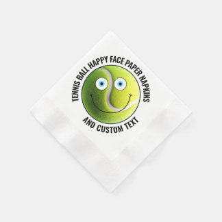 50 x Custom Tennis Ball Party BLUE EYES Happy Face Serviette