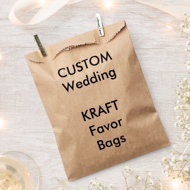 50 x Custom Wedding KRAFT Papier Gefälligkeitstasc Geschenktütchen (Ausgeschnitten)