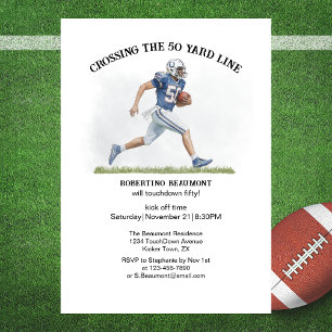 50 Yard American Football 50. Geburtstag Einladung