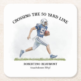 50 Yard American Football 50. Geburtstag Rechteckiger Pappuntersetzer