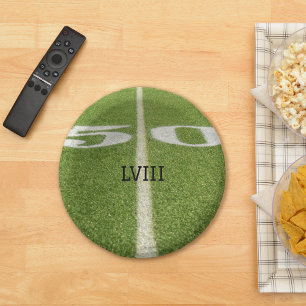 50 Yard Line Green Football Field Pappteller